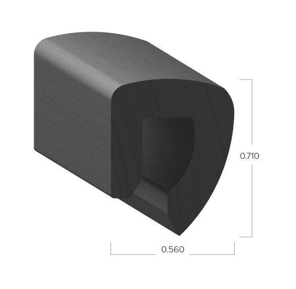 Uni-Grip Rubber Edge Trim - 0.560" Width, 0.710" Height - Image 2