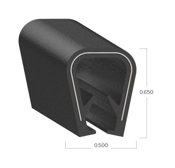 Uni-Grip PVC Edge Trim, 0.500" W x 0.650" H - Image 2