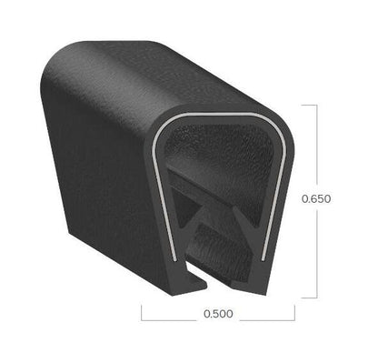 Uni-Grip PVC Edge Trim, 0.500" W x 0.650" H - Image 2