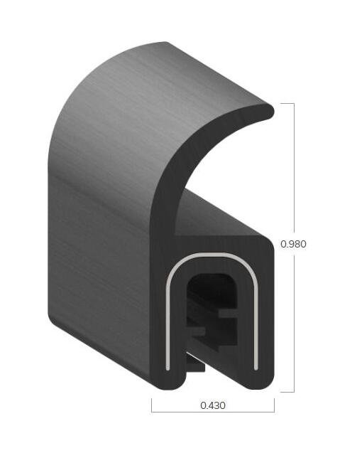 Uni-Grip 0.430" Width 0.980" Height Rubber Edge Trim - Image 2