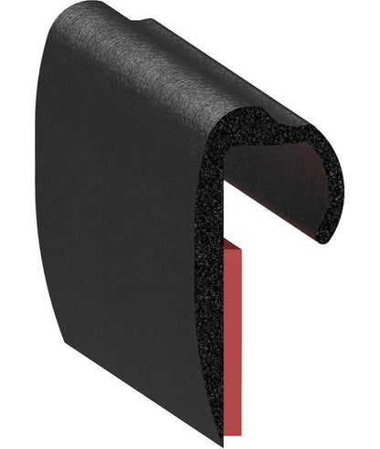 Uni-Grip Rubber Edge Trim, 0.330" Width x 0.688" Height, Black - Image 1