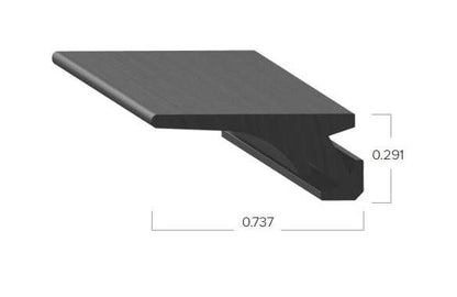 Uni-Grip 0.737in x 0.291in Edge Trim - Black Rubber, 70 Duro - Image 2