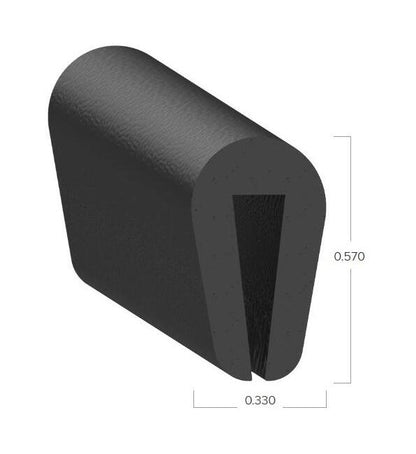 Uni-Grip 0.330" x 0.570" Rubber Edge Trim with Steel Core - Image 2