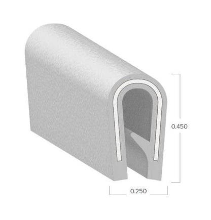 Uni-Grip 0.250" x 0.450" PVC Edge Trim with Steel Core - Image 2