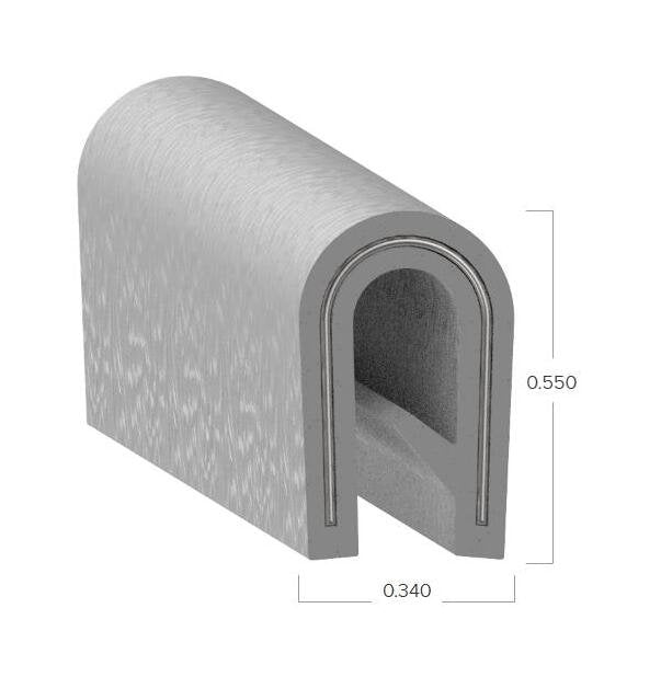 Uni-Grip PVC Edge Trim, 0.340" x 0.550", White, Leather Grain Texture - Image 2