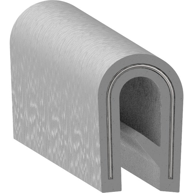 Uni-Grip PVC Edge Trim, 0.340" x 0.550", White, Leather Grain Texture - Image 1