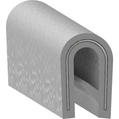 Uni-Grip PVC Edge Trim, 0.340" x 0.550", White, Leather Grain Texture - Image 1