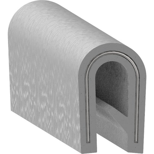Uni-Grip PVC Edge Trim, 0.340" x 0.550", White, Leather Grain Texture - Image 1