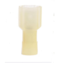 12-10 AWG Male Quick Disconnect Fully Insulated Tab (.250 x .032) Yellow Nylon - Pack of 100