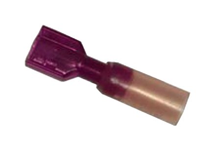 Quick Disconnect Male Tab Heat Shrink Insulated - 22-18 AWG, Red - Image 1