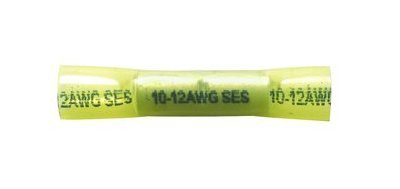 Yellow Polyolefin Heat Shrink Butt Connector for 12-10 AWG Wire - Pack of 100 - Image 1
