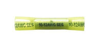 Yellow Polyolefin Heat Shrink Butt Connector for 12-10 AWG Wire - Pack of 100
