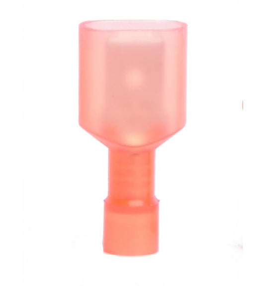 Nylon Fully Insulated Male Quick Disconnect, 22-18 AWG, .250 x .032 Tab, Red - Image 1