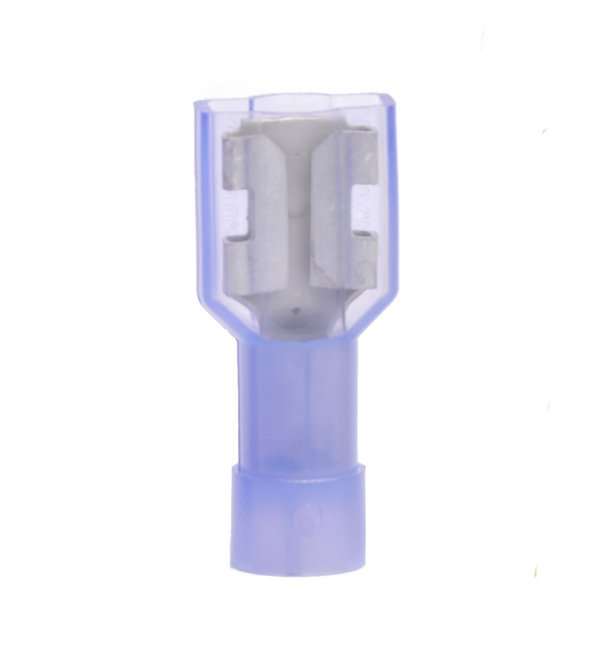 16-14 AWG Female Quick Disconnect Nylon Insulated Tab (.250 x .032) - Pack of 100, Blue - Image 1