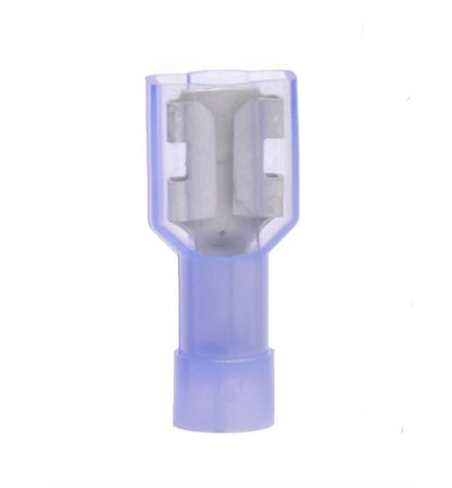 16-14 AWG Female Quick Disconnect Nylon Insulated Tab (.250 x .032) - Pack of 100, Blue - Image 1