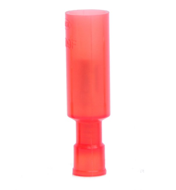 Red 22-18 AWG Female Bullet Connector with Nylon Insulation, Pack of 100 - Image 1