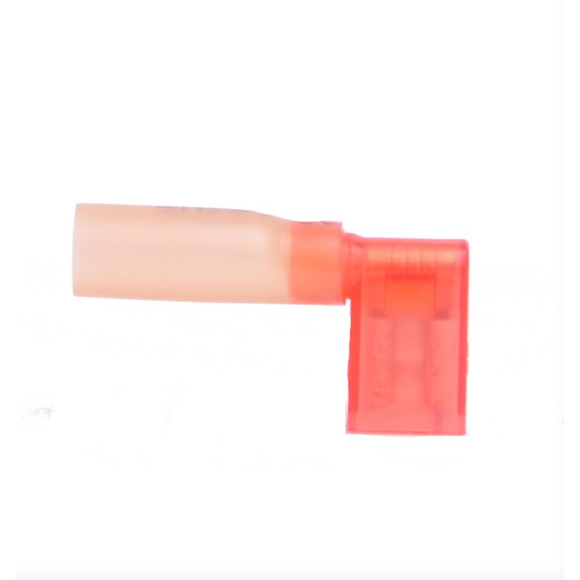 Heat Shrink Female Flag Quick Disconnect, 22-18 AWG (.187 Tab), Pack of 100 - Red - Image 1