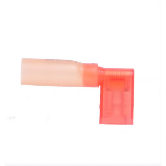 Heat Shrink Female Flag Quick Disconnect, 22-18 AWG (.187 Tab), Pack of 100 - Red - Image 1