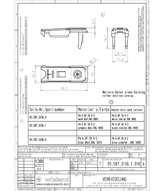 Wieland GST18i3 Cable Locks - Image 2