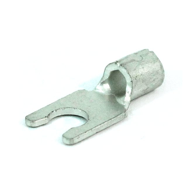 Non-Insulated 22-18 AWG Spade Terminal (#4 Stud) with Brazed Seam - Pack of 100 - Image 1
