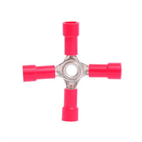 Vinyl Butted Seam 4-Way Connector for 22-18 AWG Wires