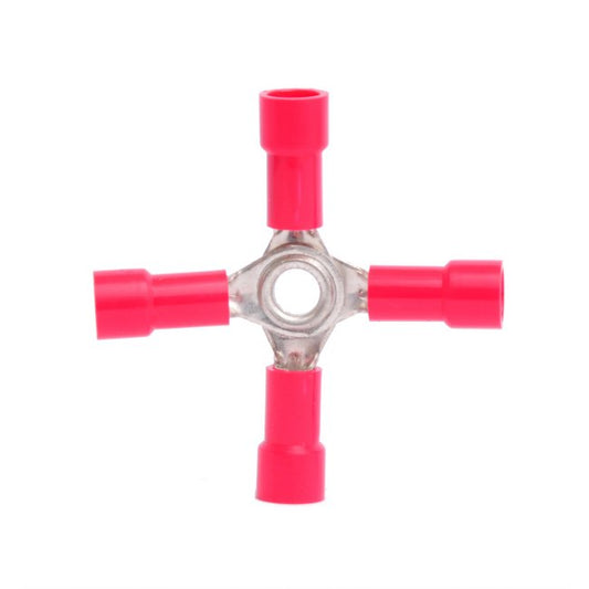 Vinyl Butted Seam 4-Way Connector for 22-18 AWG Wires - Image 1