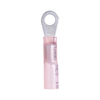 Heat Shrink Ring Terminal, 22-18 AWG, #8 Stud, Long Neck - Pack of 100