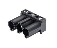 Wieland GST18I3L S1H SW Device Connector - 3 Pole, Male, Horizontal, Black