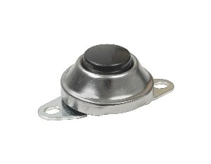 Nickel Plated Horn Button - Black, 2-1/8" Mounting Holes - Image 1