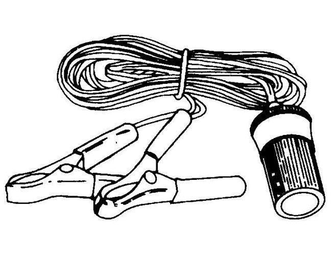 10' Extension Cord with Battery Clips - 12V Power Supply - Image 2