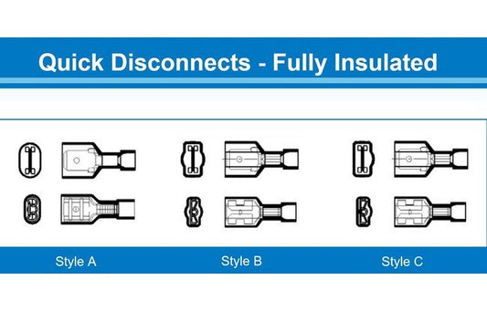 Nylon Fully Insulated Female Quick Disconnect Terminals, 12-10 AWG (.250 x .032 Tab) - Image 1