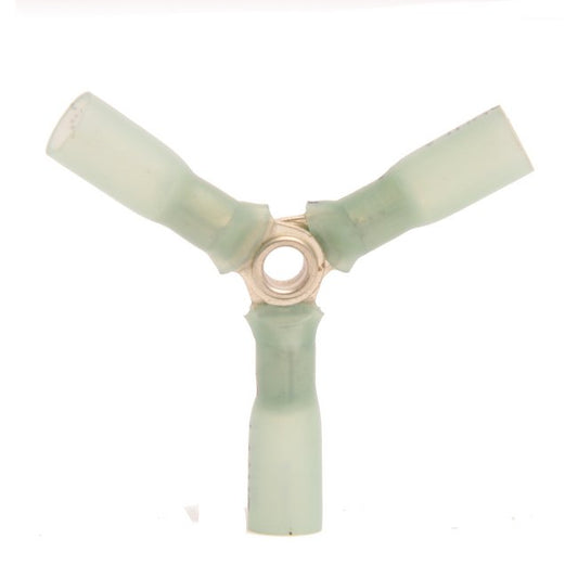 Blue Heat Shrink Three Way Terminals (16-14 AWG, Pack of 50) - Image 1