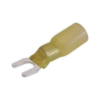 Yellow 12-10 AWG Spade Terminal with 1/4 Stud - Snap Heat Shrink, Pack of 100