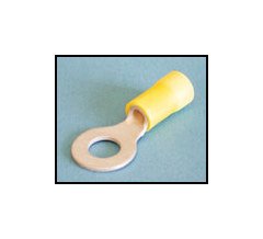 Yellow Vinyl Insulated Ring Terminal #6 Stud 24-20 AWG - Image 1