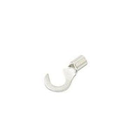 Non-Insulated Hook Terminal, 16-14 AWG, #6 Stud, Bare Butted Seam