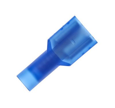 Vinyl Fully Insulated Female Bullet Connector, 16-14 AWG (.180 Tab), Pack of 100, Blue - Image 1