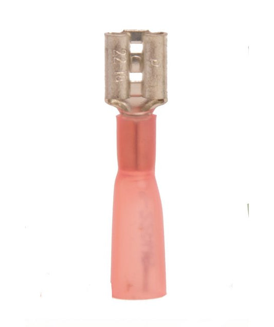 22-18 AWG Female Quick Disconnect Heat Shrink, Red (.187 x .020 Tab) - Image 1