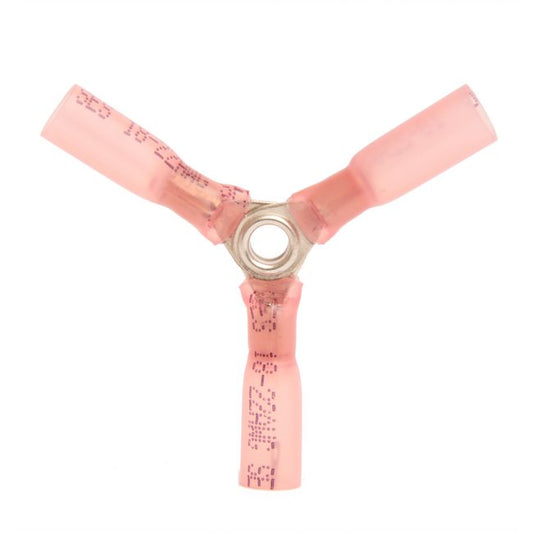 Red 3 Way Heat Shrink Connector for 22-18 AWG Wires - Image 1