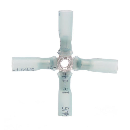 Blue 16-14 AWG 4-Way Connector Heat Shrink - Image 1