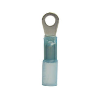 Blue Heat Shrink Ring Terminal 16-14 AWG (#6 Stud) - Pack of 100