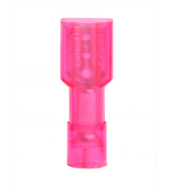 22-18 AWG Female Quick Disconnect - Heat Shrink Fully Insulated (Pack of 100, Red, .250 x .032 Tab) - Image 1