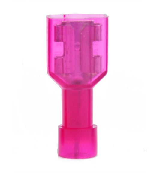 Fully Insulated Female Quick Disconnect, Nylon, 22-18 AWG, .250 x .032 Tab, Red - Image 1