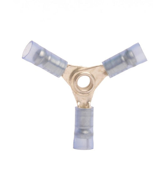 Blue Nylon 3-Way Connector Kit for 16-14 AWG Wires, Pack of 100 - Image 1
