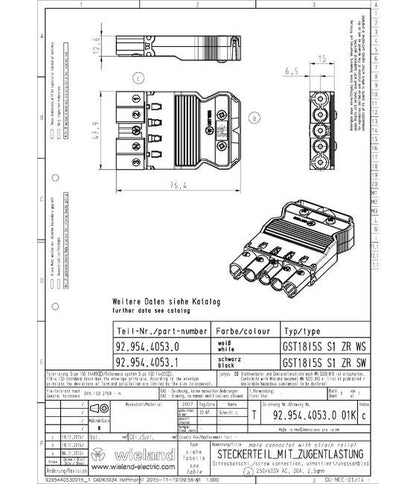 Wieland GST18I5S S1 ZR1 SW 5-Pole Male Connector - Image 2