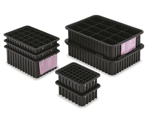 ESD-Safe Divider Box Container, 5in Height, 0.36ft³ Volume - Image 1