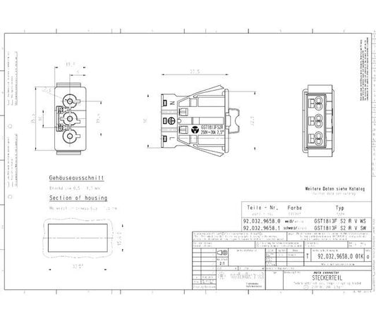 Wieland GST18I3F Device Connector - 3 Pole, 20A, 250V, Spring Clamp, White Coding - Image 2