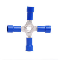 16-14 AWG 4-Way Vinyl Butted Seam Connector