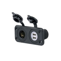 Marinco Dual USB Charger with 12V Receptacle