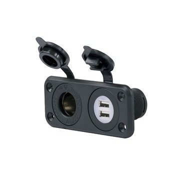 Marinco Dual USB Charger with 12V Receptacle - Image 1