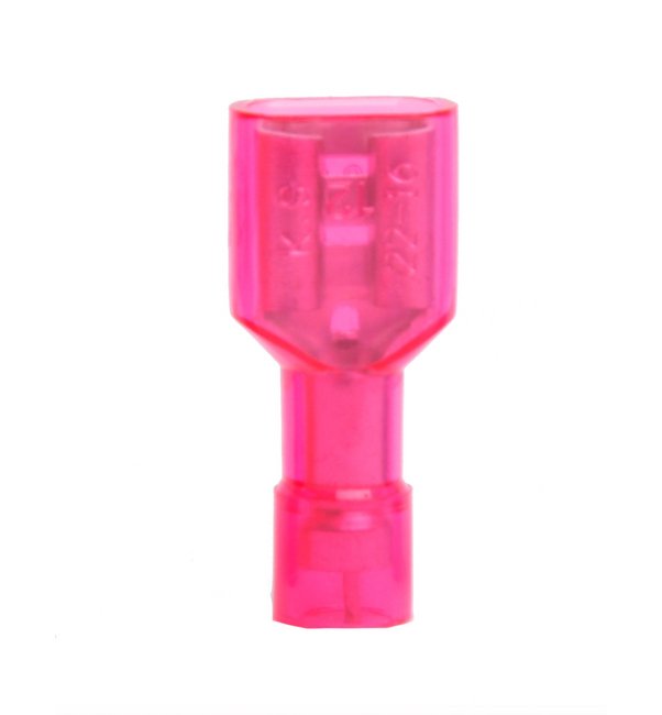 Nylon Fully Insulated Female Quick Disconnect, 22-18 AWG, .250 x .032 Tab, Red - Pack of 100 - Image 1